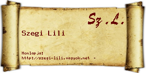 Szegi Lili névjegykártya