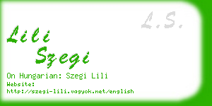 lili szegi business card